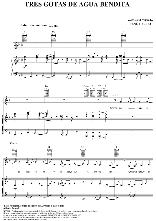 Tres Gotas de Agua Bendita