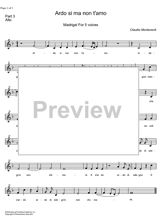 Ardo si ma non t'amo - Alto