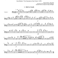 Two Canzonets - from Morley's "Two Canzonets to Four Voices" (1597) - Trombone 1