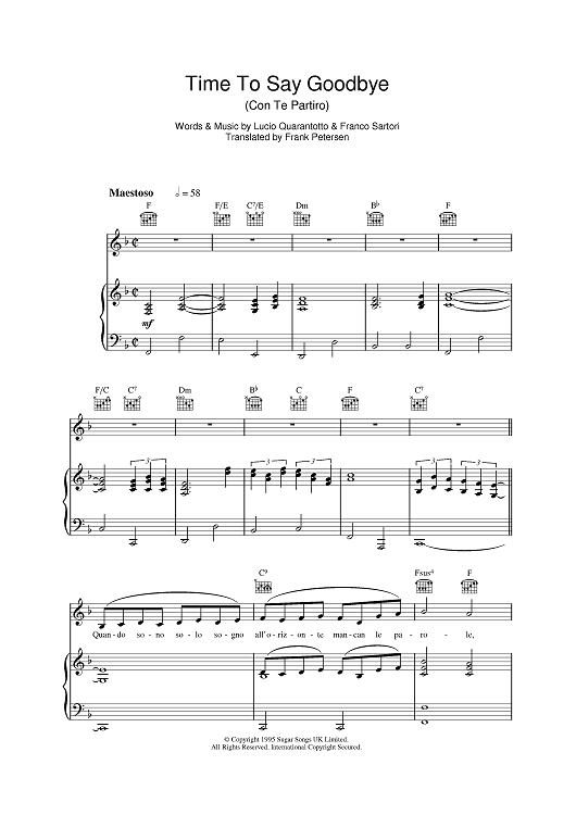 Time To Say Goodbye (Con Te Partiro)