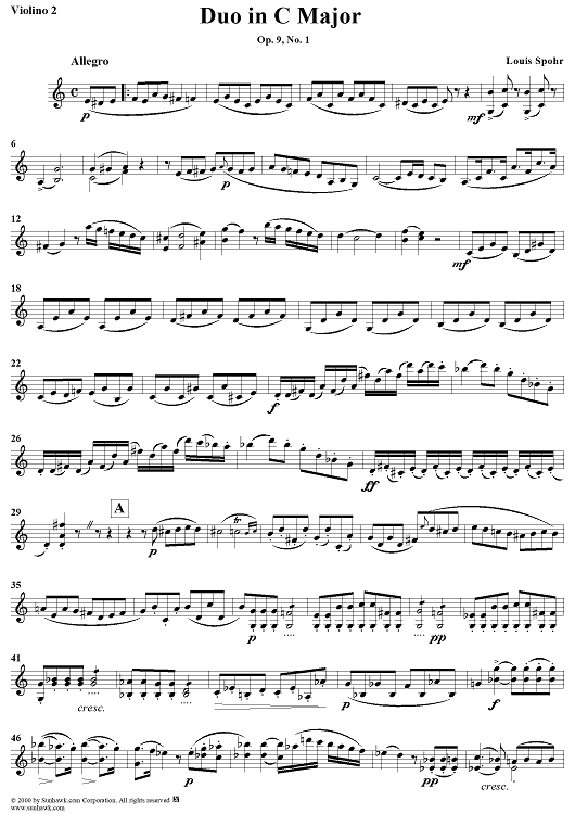 Violin Duet No. 4 in C Major, Op. 9, No. 1 - Violin 2