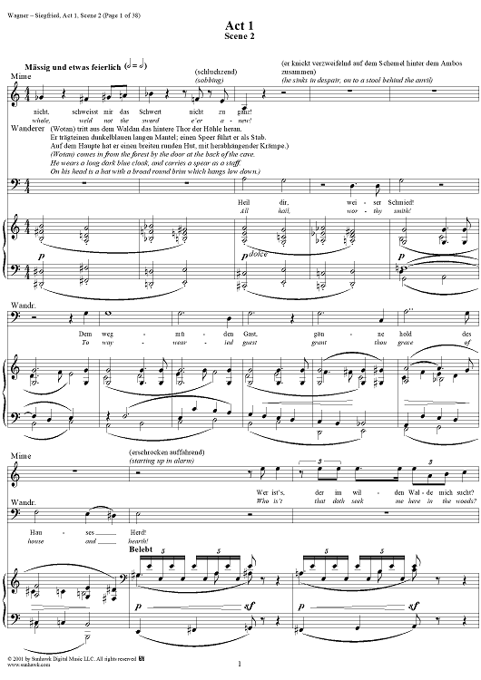 Siegfried, WWV86C, Act 1, Scene 2, Mime, The Wanderer