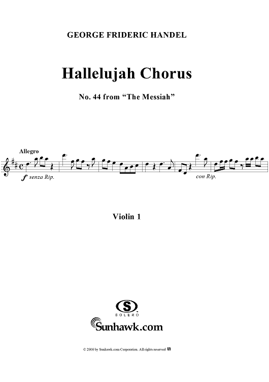 Hallelujah Chorus - Violin 1