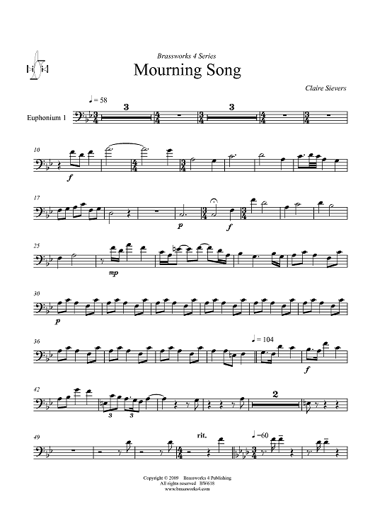 Mourning Song - Euphonium 1