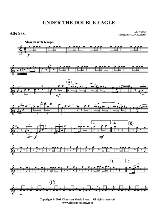 Under the Double Eagle March - Alto Sax