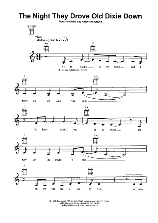 The Night They Drove Old Dixie Down