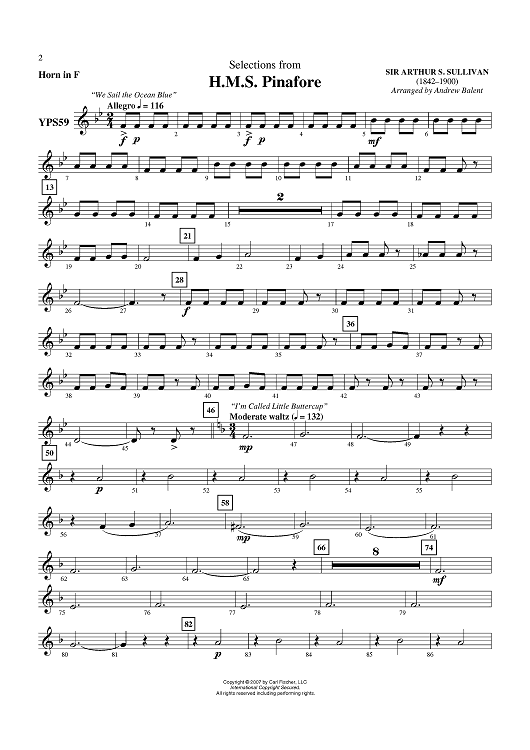 H.M.S. Pinafore - Horn in F