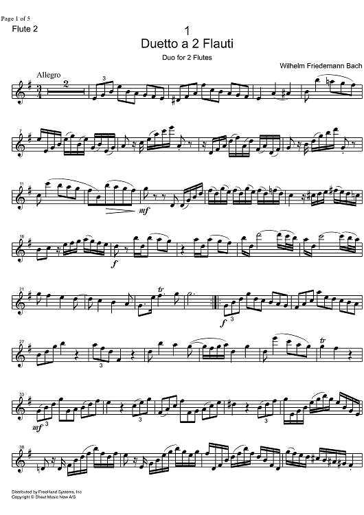 Duetto No. 1 - Flute 2