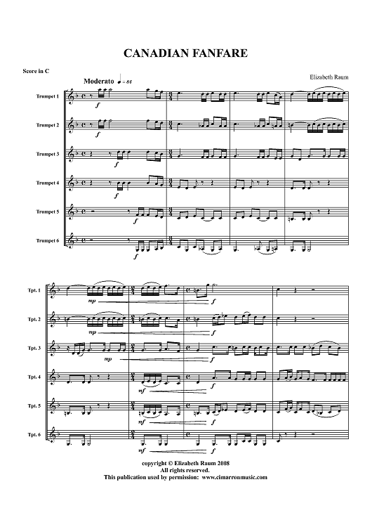 Canadian Fanfare - Score