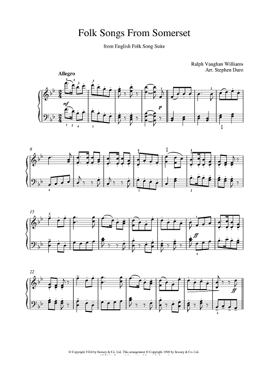 Folk Songs From Somerset from English Folk Song Suite