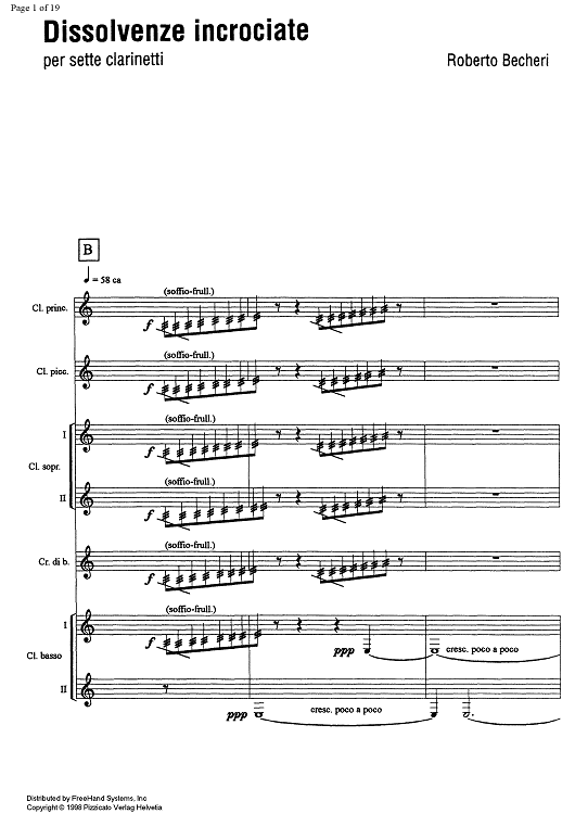 Dissolvenze incrociate - Score