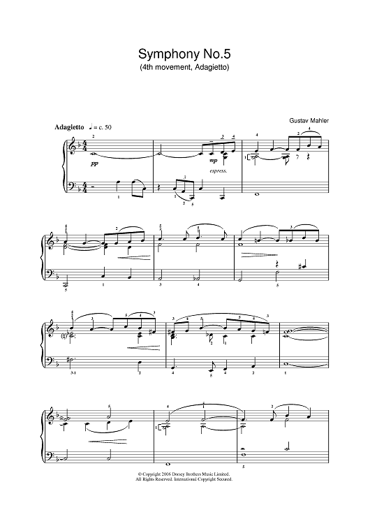 'Adagietto' From Symphony No. 5 (4th Movement)