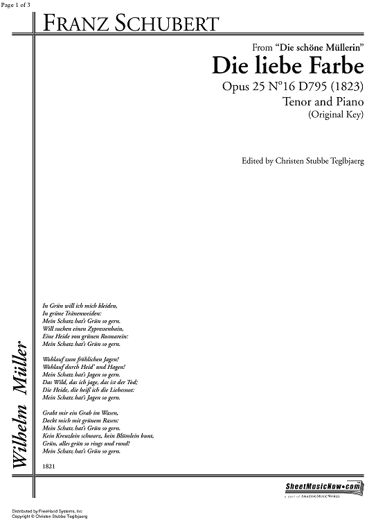 Die liebe Farbe Op.25 No.16 D795