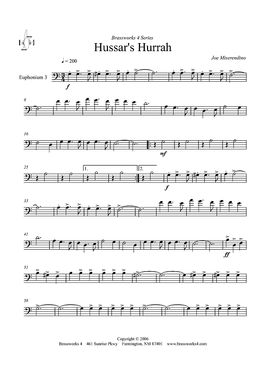 Hussar's Hurrah - Euphonium 3 BC
