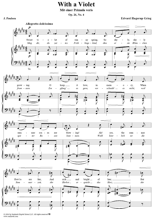 With a Violet, Op. 26, No. 4