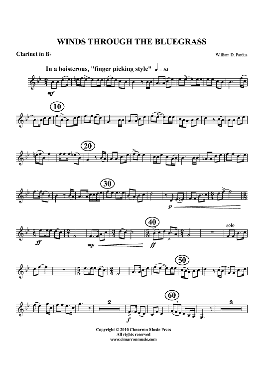 Winds Through the Bluegrass - Clarinet in Bb