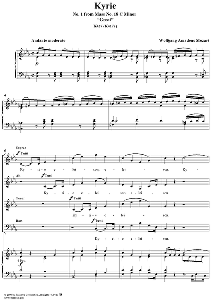 Kyrie - No. 1 from Mass no. 18 in C minor (