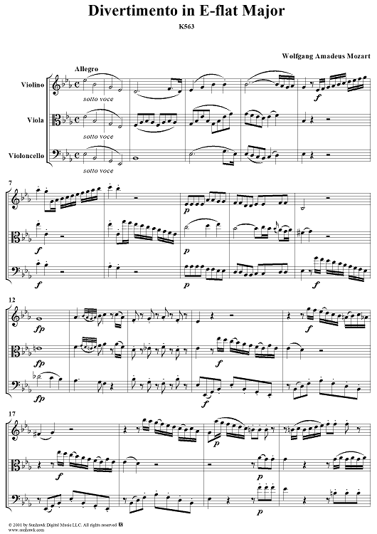 Divertimento in E-flat major, K563