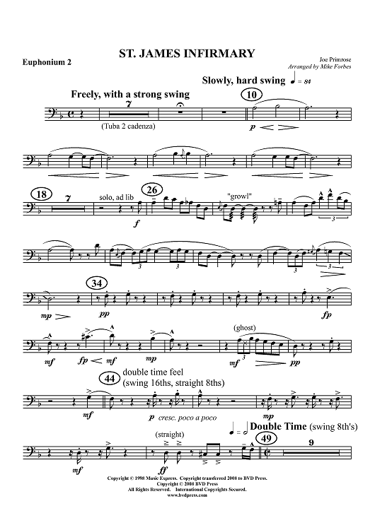 St. James Infirmary - Euphonium 2