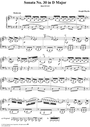 Piano Sonata no. 30 in D Major