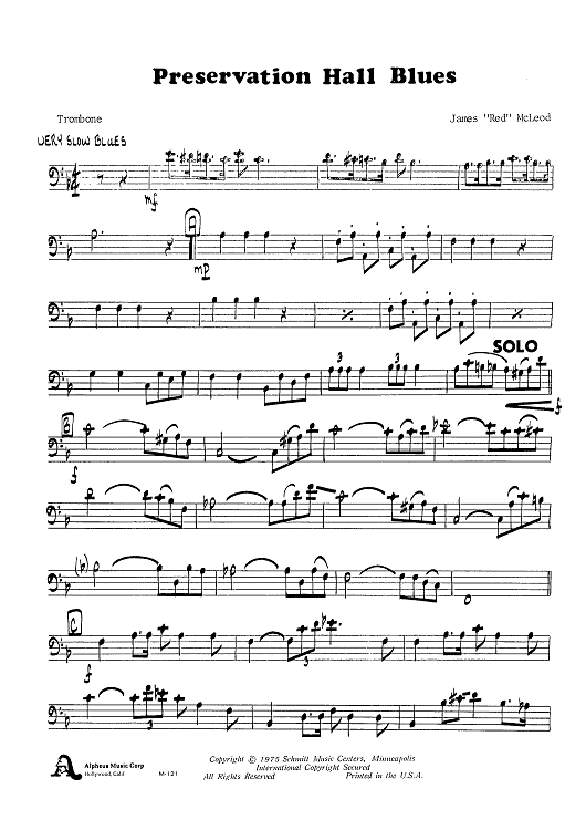 Preservation Hall Blues - Trombone