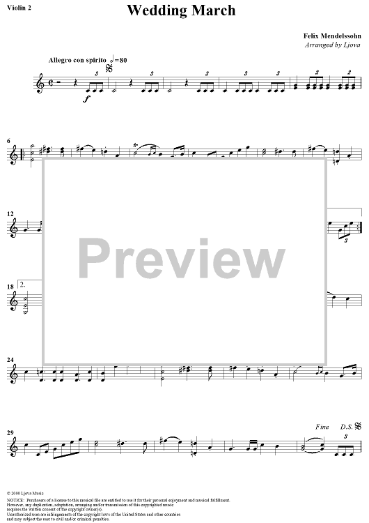 Wedding March - Violin 2