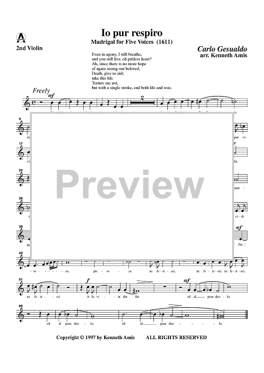 Io pur respiro - Violin 2