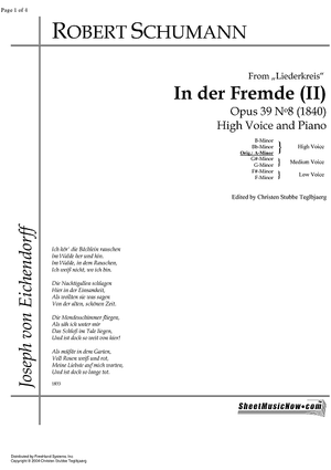 In der Fremde (II) Op.39 No. 8
