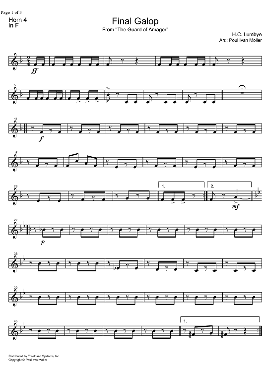 Final Galop from the Guard of Amager - Horn in F 4