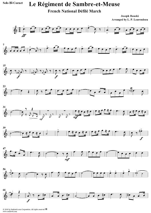 Le Régiment de Sambre-et-Meuse - Solo Cornet