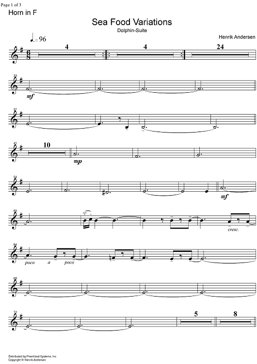 Sea Food Variations Dolphin-Suite - French Horn in F
