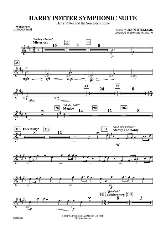Harry Potter Symphonic Suite - Horn in E-flat 1