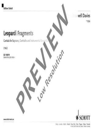 Leopardi Fragments - Full Score