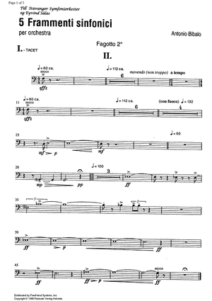 5 Frammenti sinfonici - Bassoon 2