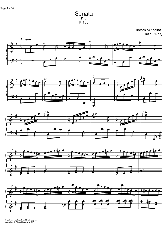 Sonata G Major K105