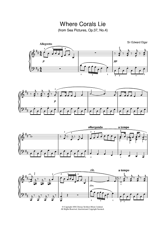 Where Corals Lie (from Sea Pictures, Op.37, No.4)