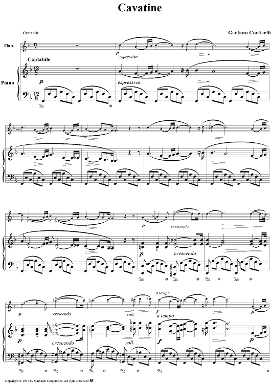 Cavatine - Piano Score