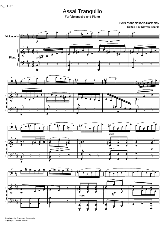 Assai Tranquillo Score