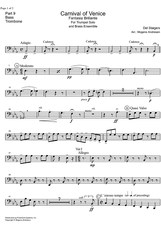 Carnival of Venice - Fantasia Brillante - Bass Trombone