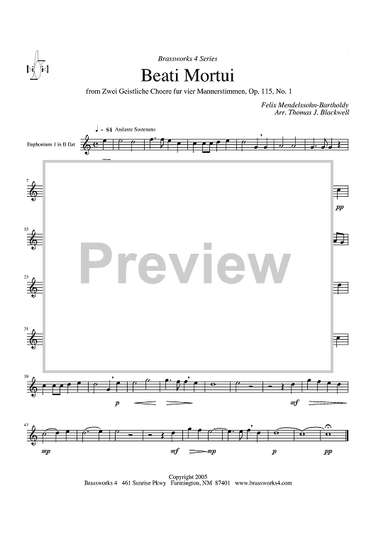Beati Mortui - Euphonium 1 TC