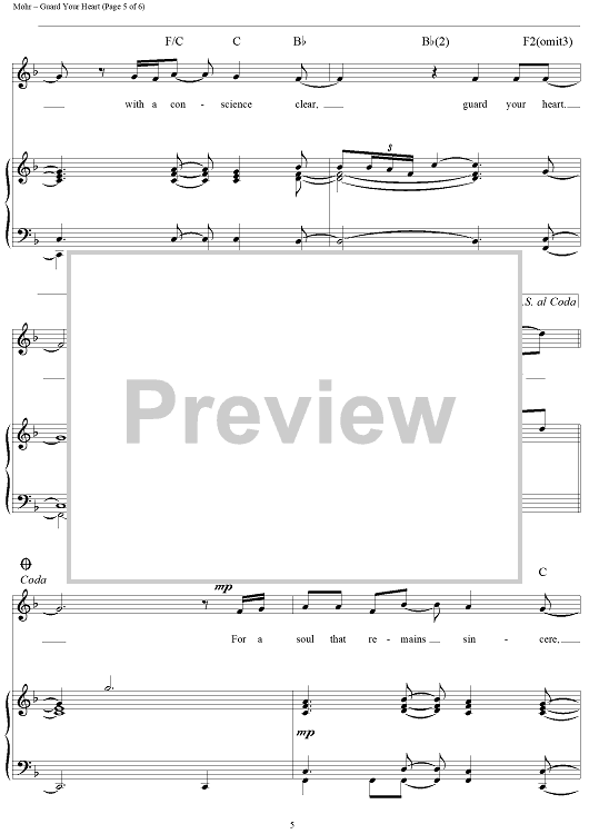 Guard Your Heart" Sheet Music by Steve Green for Piano/Vocal/Chords Sheet Music Now