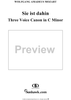 Sie ist dahin, three voice canon in C Minor, K382a (K229)