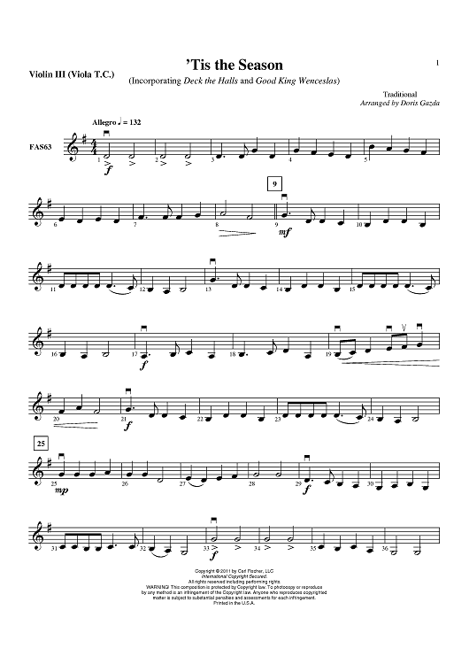 ‘Tis the Season - Violin 3 (Viola T.C.)
