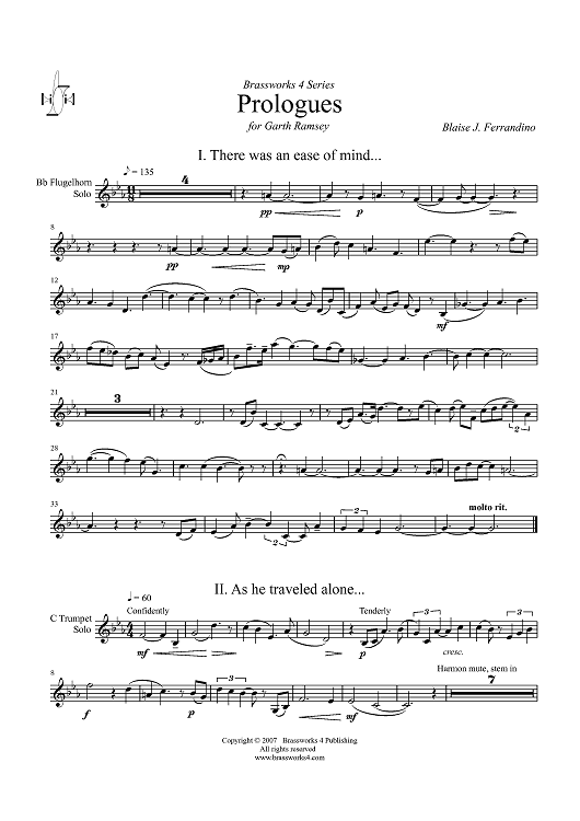 Prologues - B-flat Flugelhorn/Trumpet in C