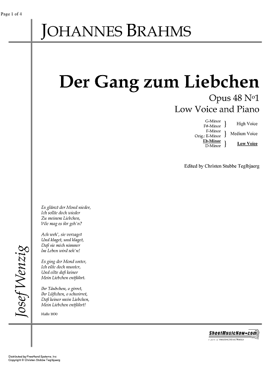 Der Gang zum Liebchen Op.48 No. 1