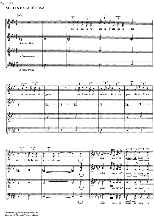 Sul fen da la tô cuna