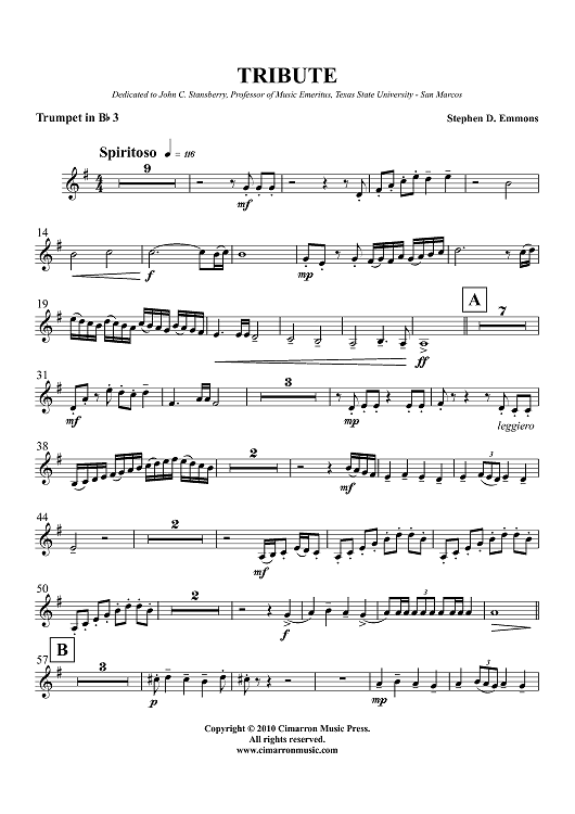 Tribute - Trumpet 3 in Bb
