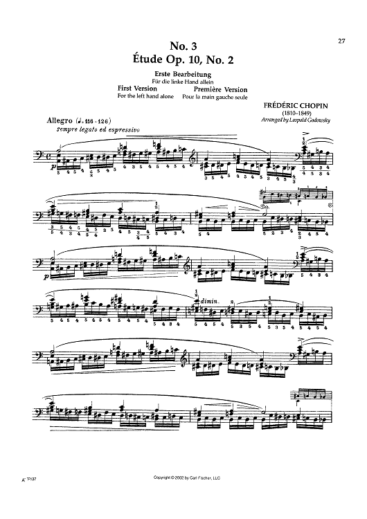 No. 3 - Étude Op. 10, No. 2 (First Version)