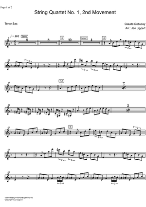 String Quartet No. 1  2nd movement - Tenor Saxophone