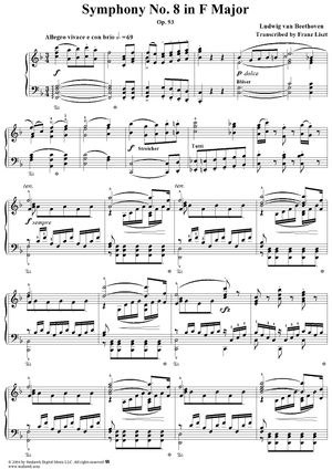 Symphony No. 8 in F Major, Op. 93 Symphony No. 8 in F Major, Op. 93